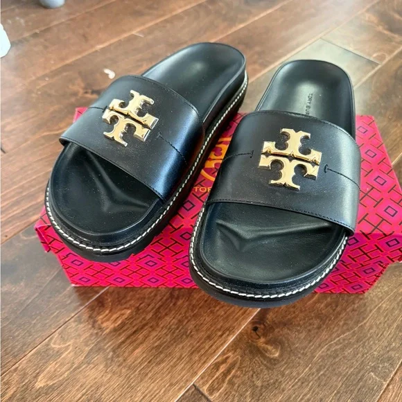 Tory Burch Everly Anatomic Lug slides. Size 8. - Picture 2 of 8